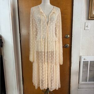 Sheer dress overlay. Cream.  3xl